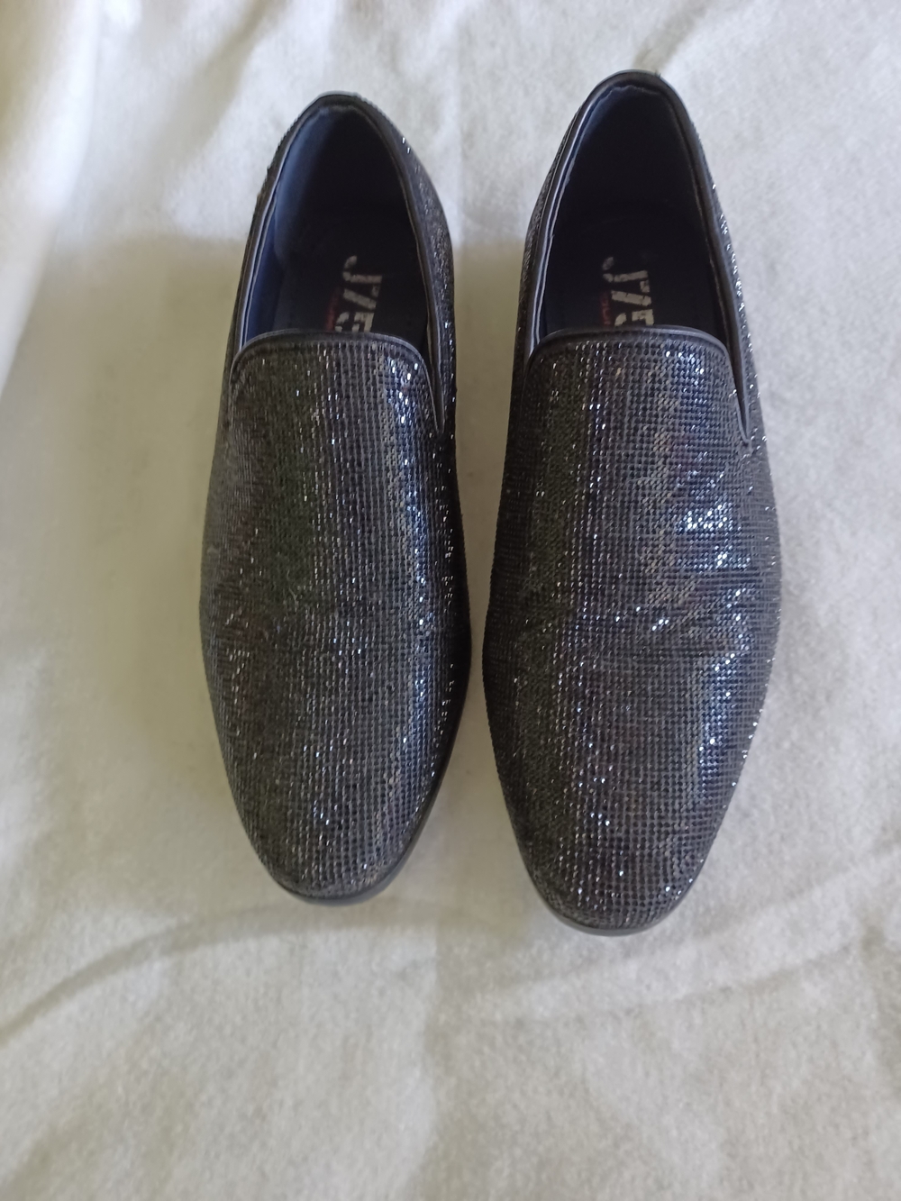 Jump Men's Black Sparkle Slip-On Loafers